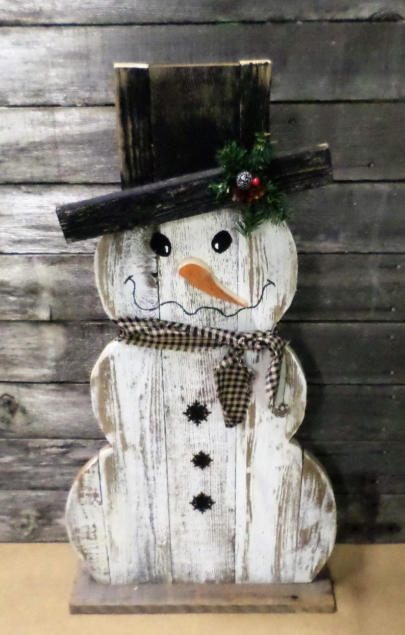 Деревянные Снеговик декор