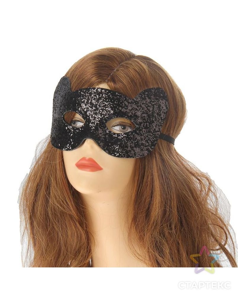 Карнавальная маска кошки черная
