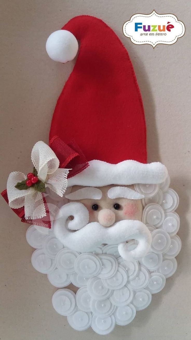 Поделка голова Деда Мороза
