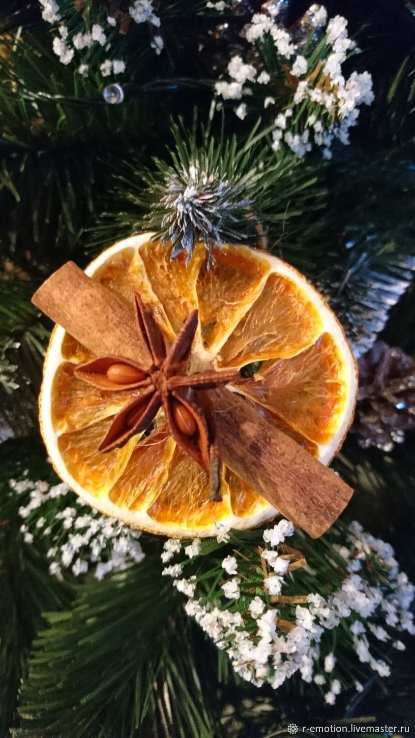 Корица бадьян апельсин новогодние украшения