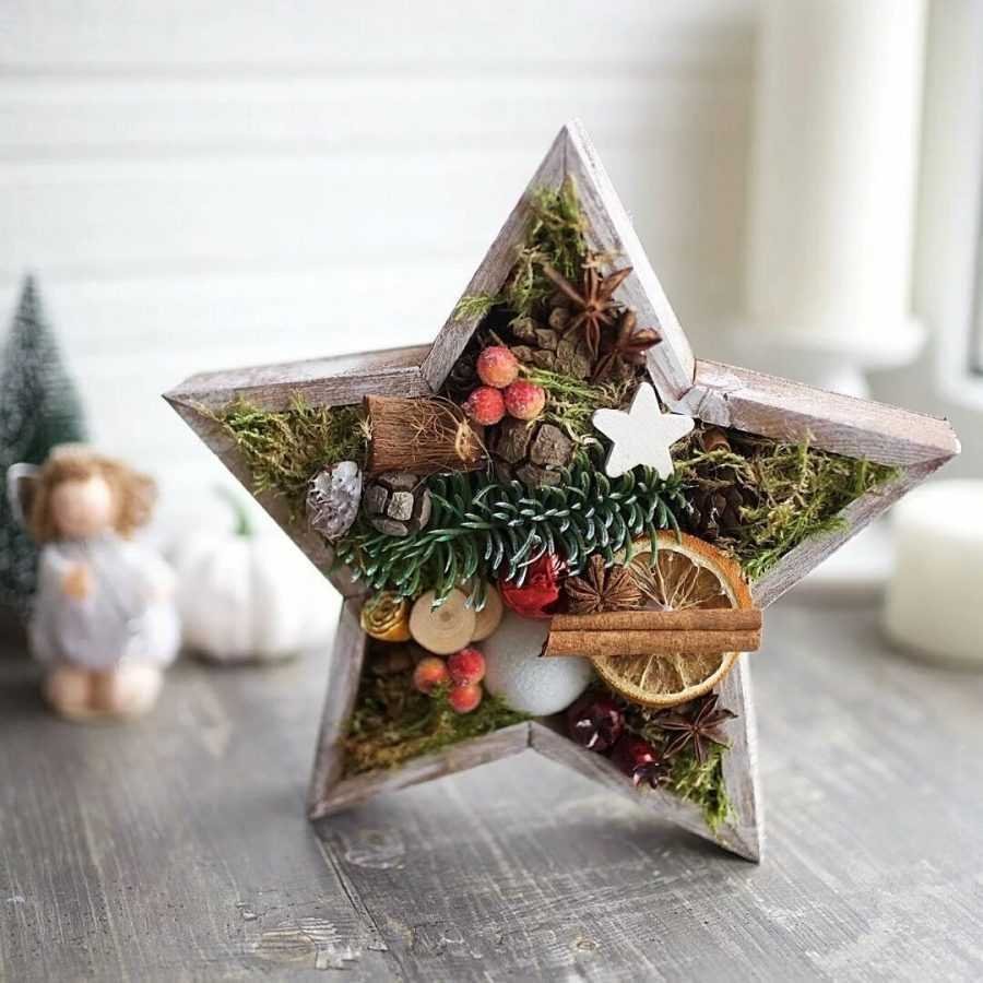 Новогодняя звезда из дерева