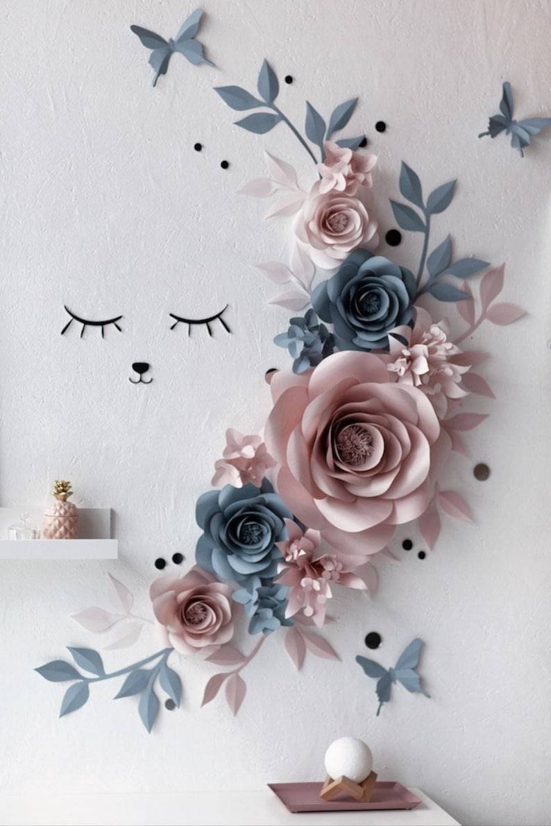 Декорации цветы на стене