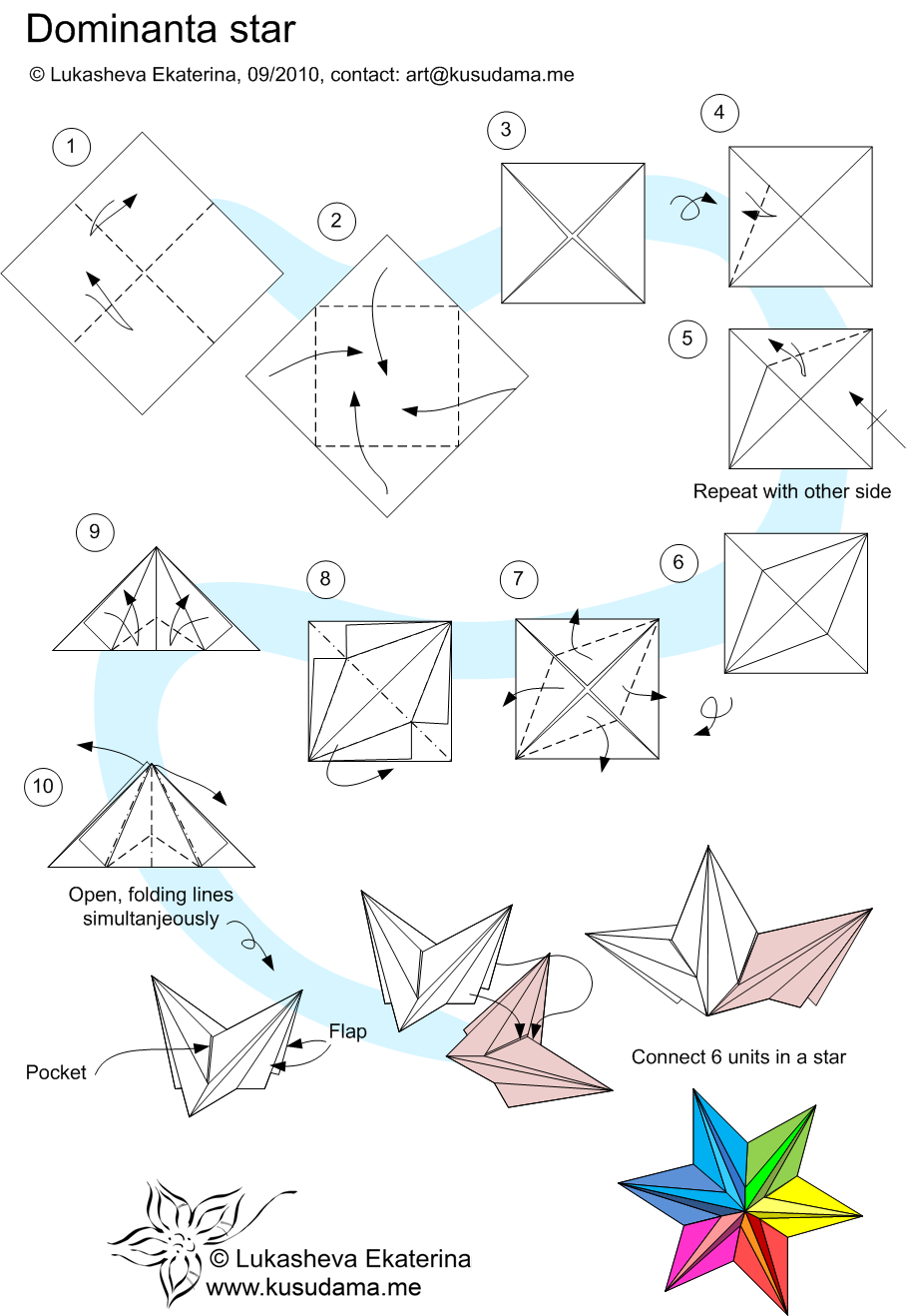 Оригами кусудама звезда схема