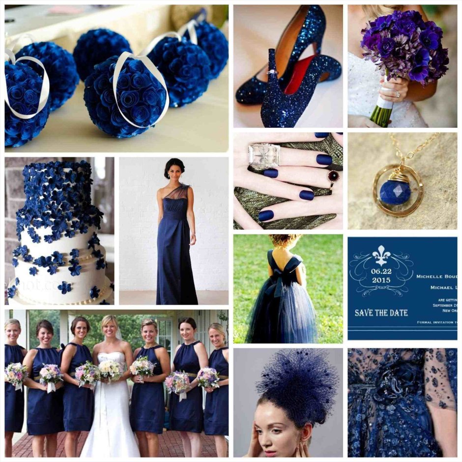 Темно синяя расцветка свадьбы