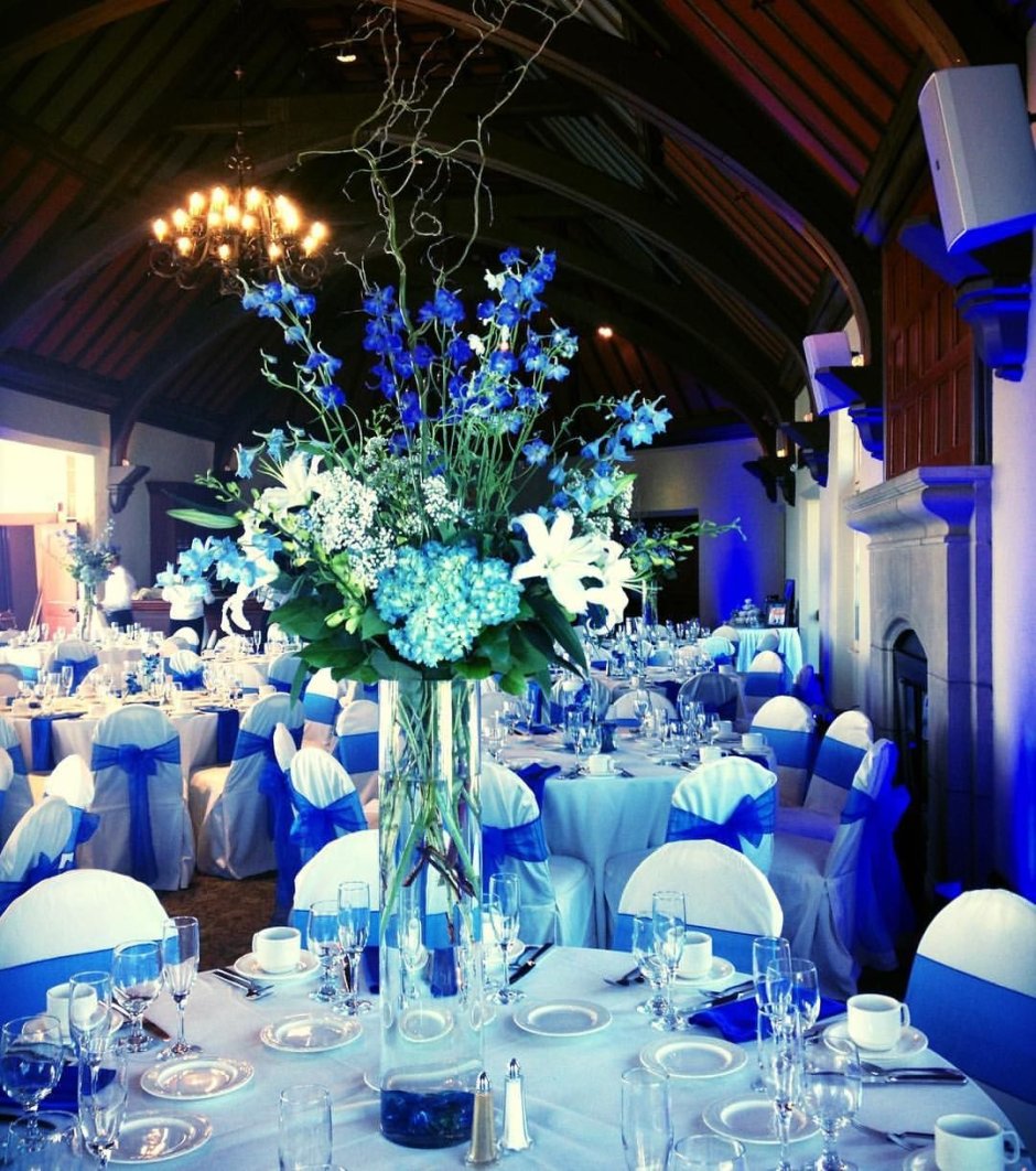 Свадебный декор в синем