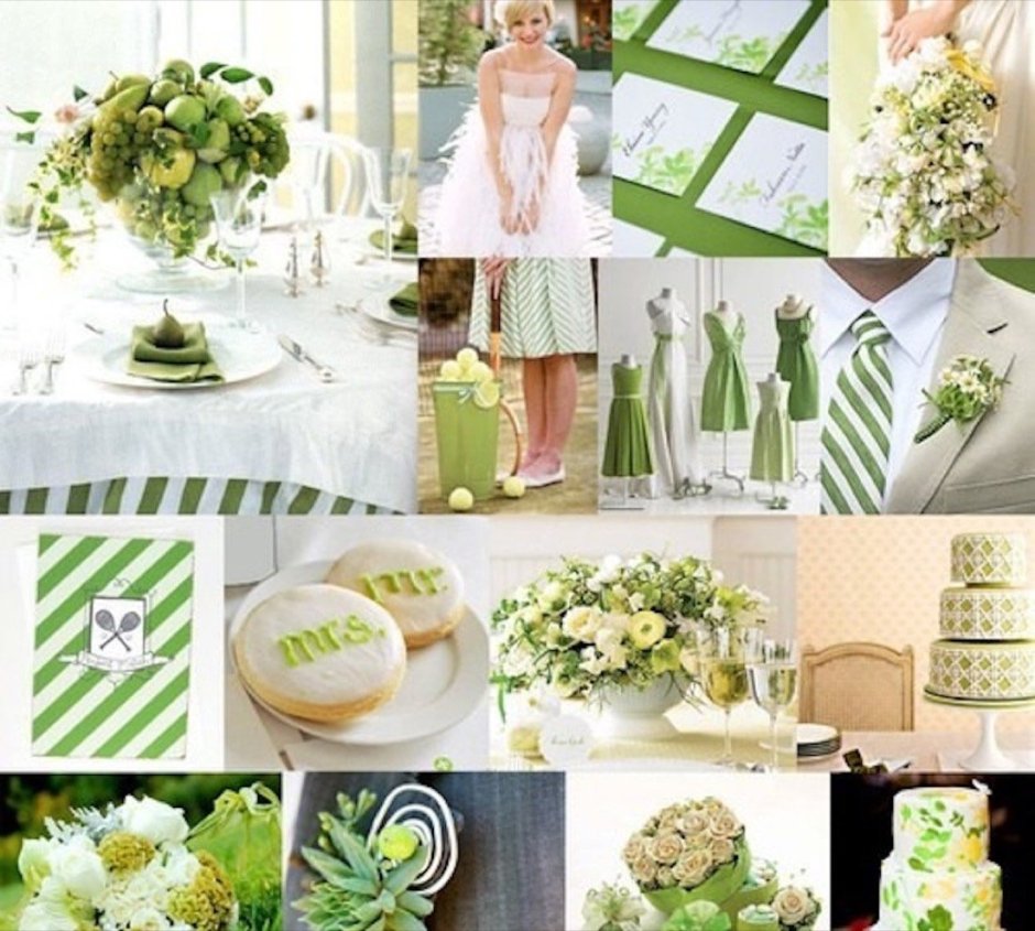 Свадьба в стиле зеленого цвета
