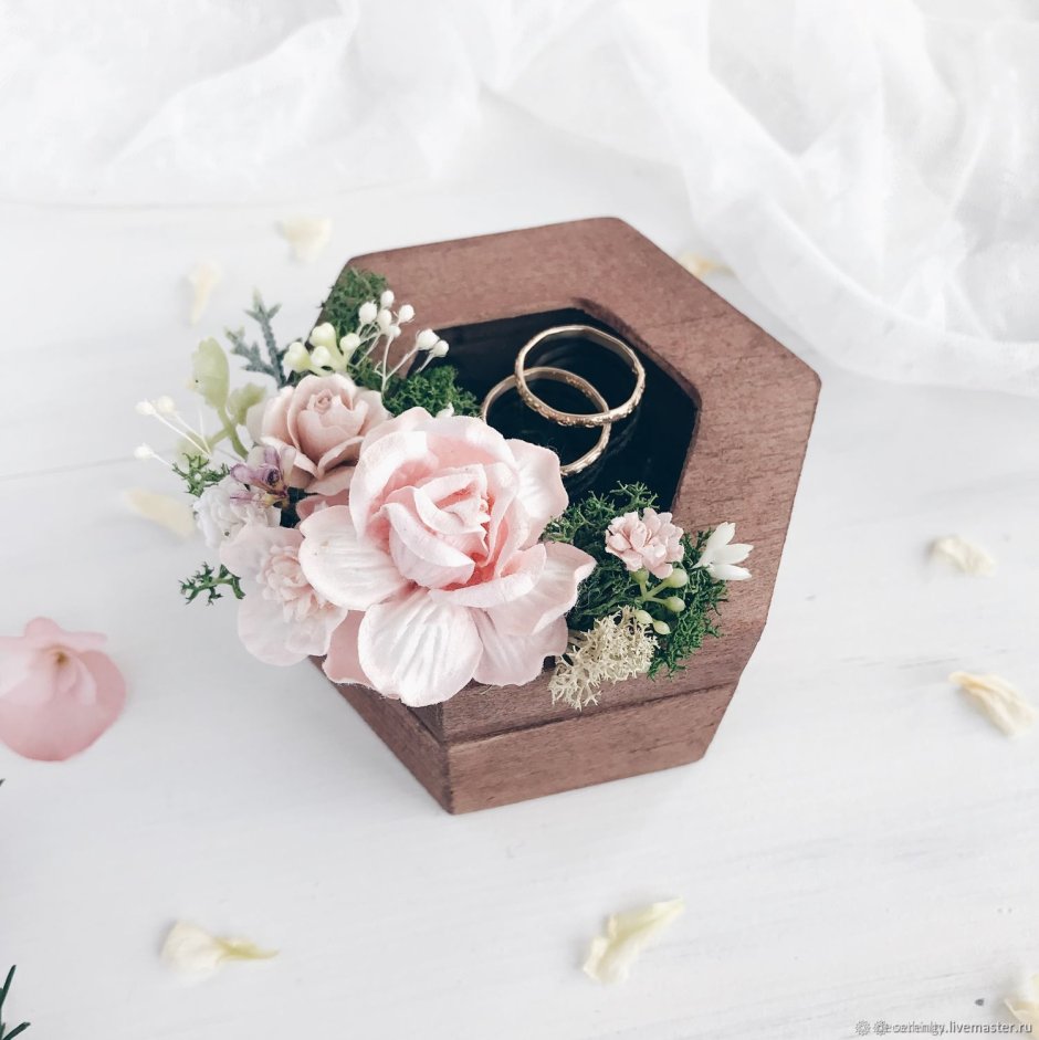 Коробка с цветами и кольцом