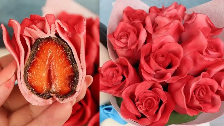 Красивая роза из пластичного шоколада пошагово