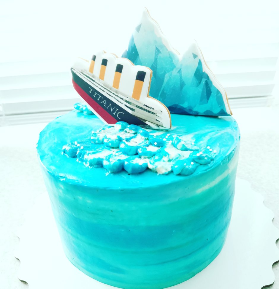 Торт с Титаником для мальчика без мастики