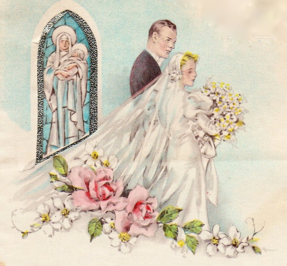 Старинные открытки со свадьбой