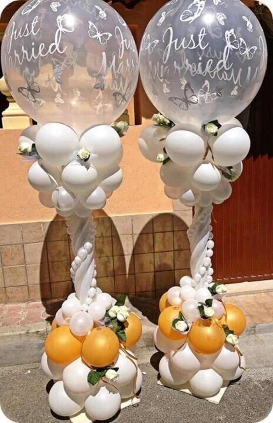 Свадебные композиции из шаров