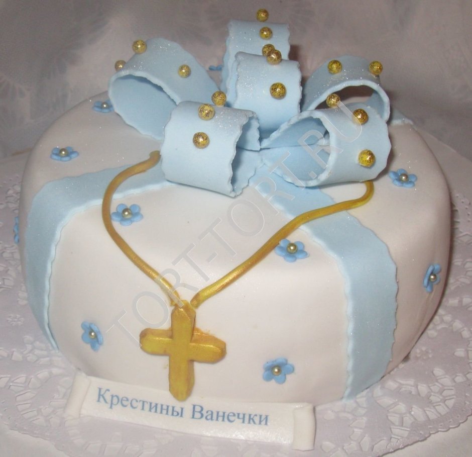 Торт на крестины для мальчика и девочки