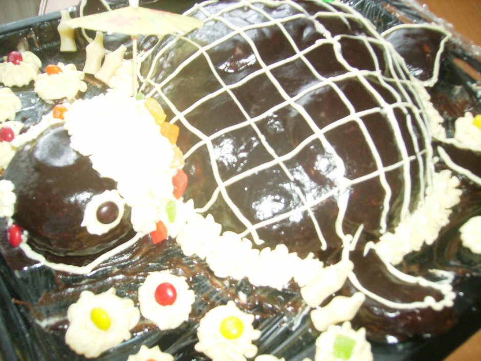 Торт черепаха с кокосовой стружкой