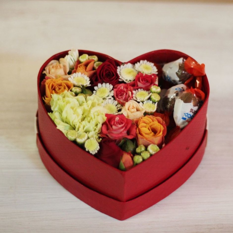 Коробка "сердце цветов"