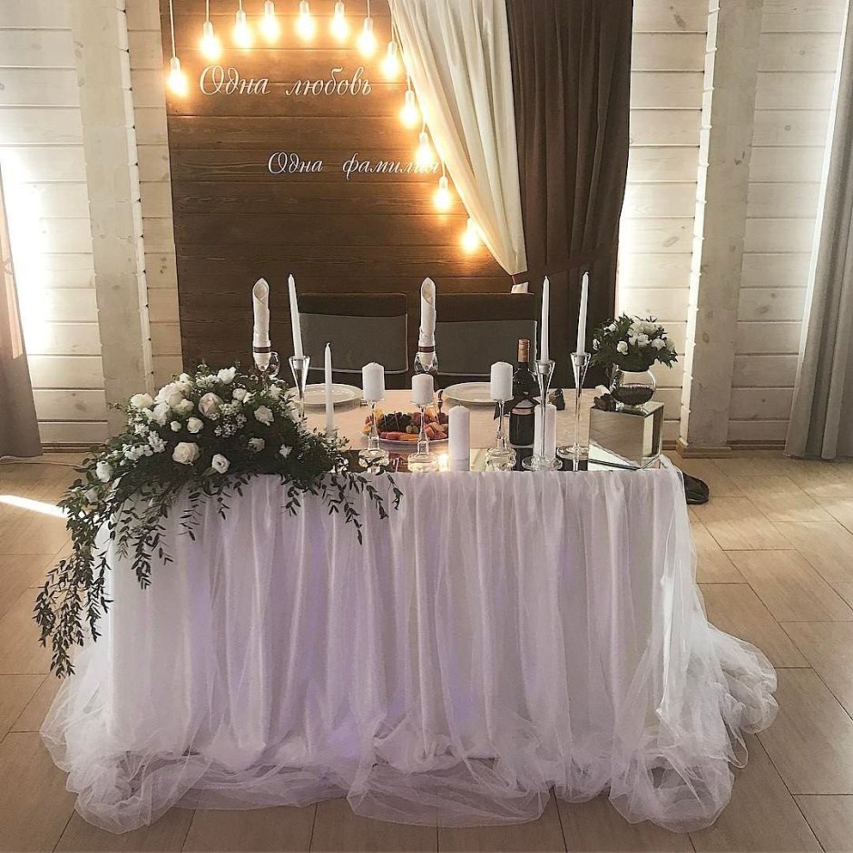 Декор свадебного стола жениха и невесты