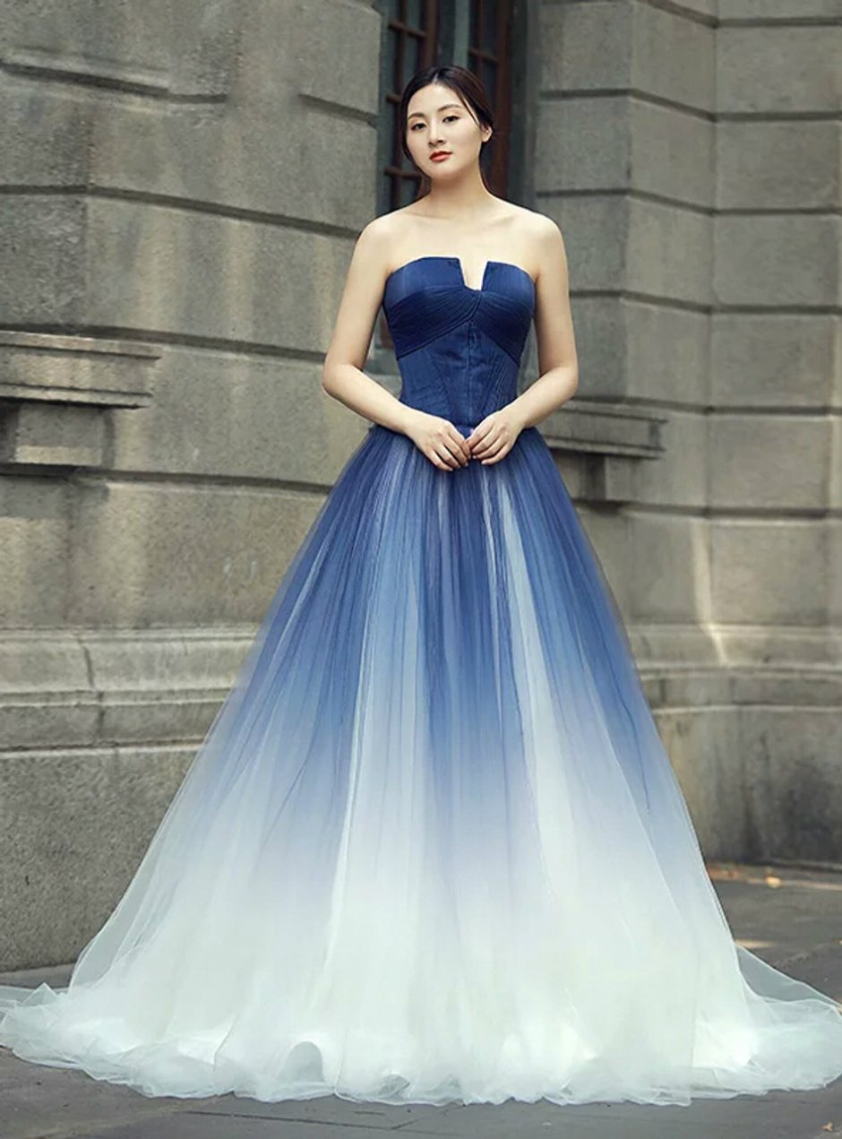 Свадебные платья синего цвета