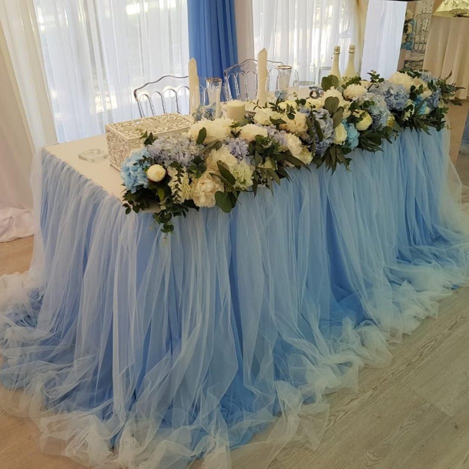 Президиум на свадьбу в голубом цвете