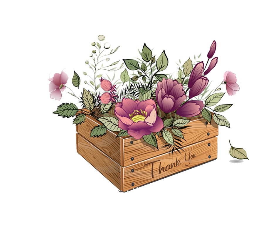 Ящик с цветами акварель