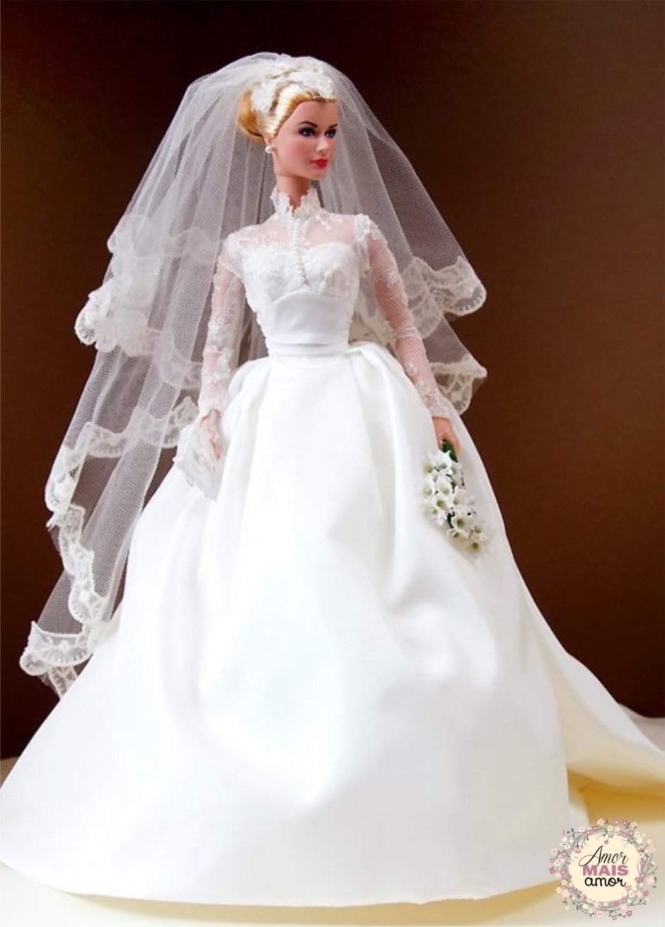 Свадебное платье для куклы Грейс Келли Барби