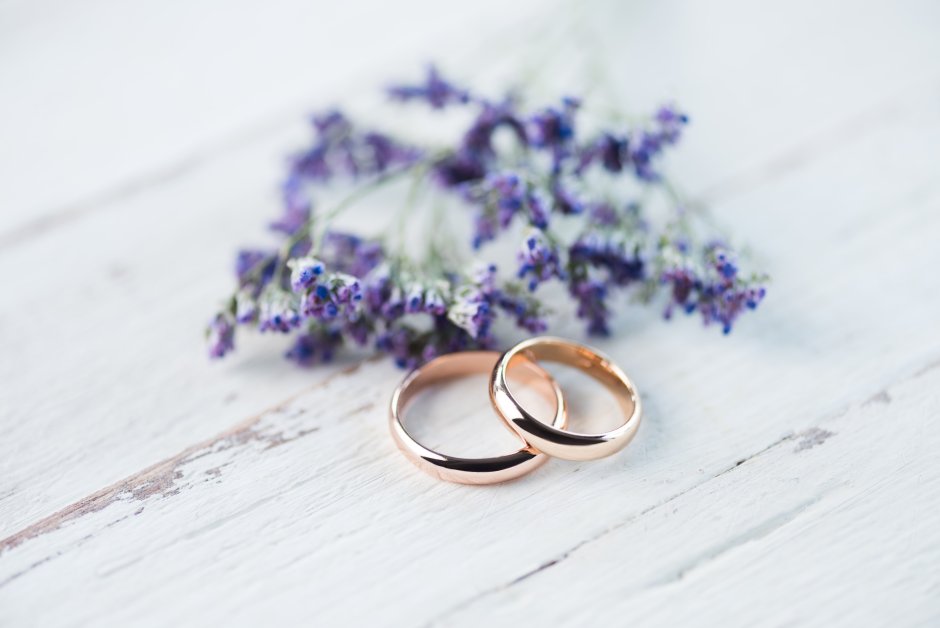 Свадьба в лавандовом цвете кольца
