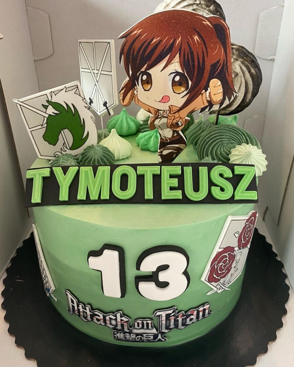 Торт аниме атака титанов на день рождения