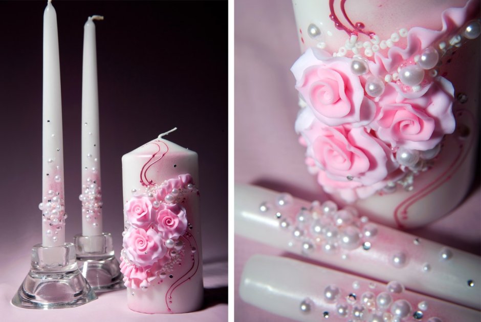 Розовые свечи на свадьбу