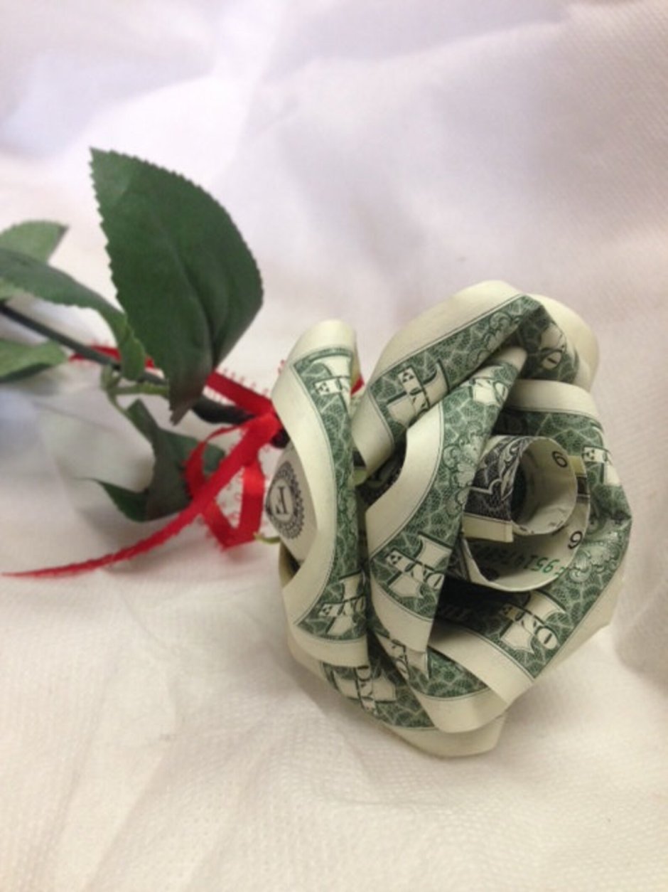 Оригами из денег роза