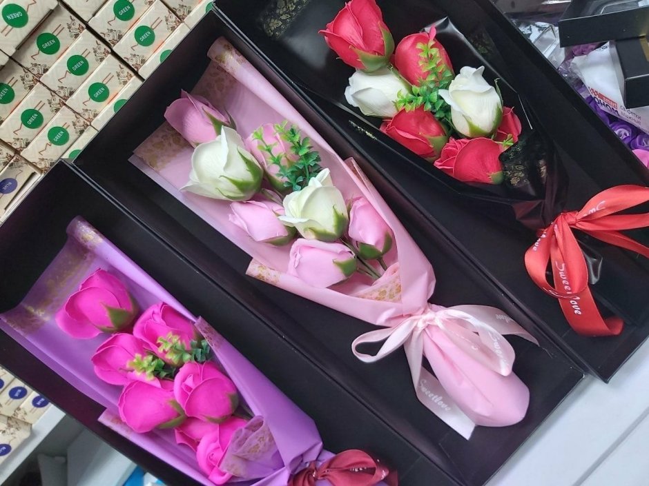 Подарок букет мыльных роз