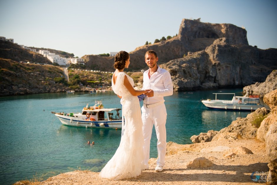 Свадьба на берегу моря Греция