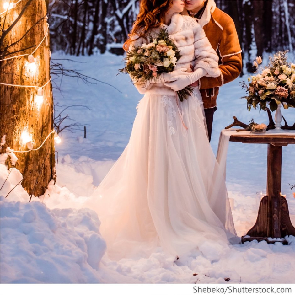 Зима свадьба вечер