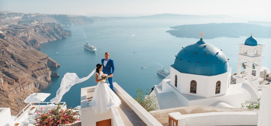 Греция остров Санторини свадьба