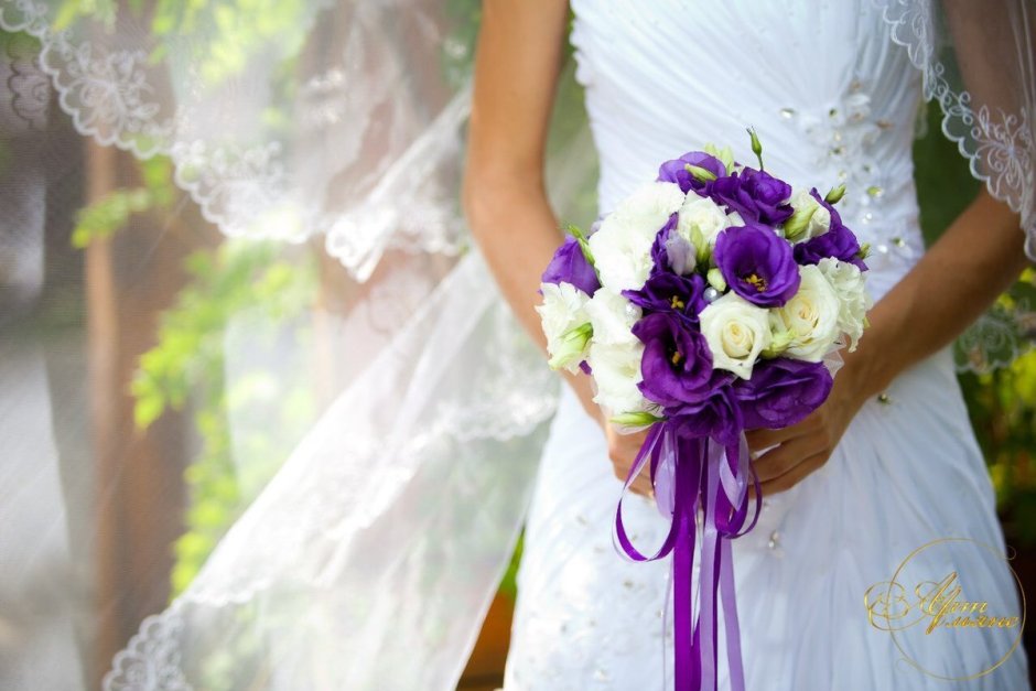 Букет невесты "фиолетовый"