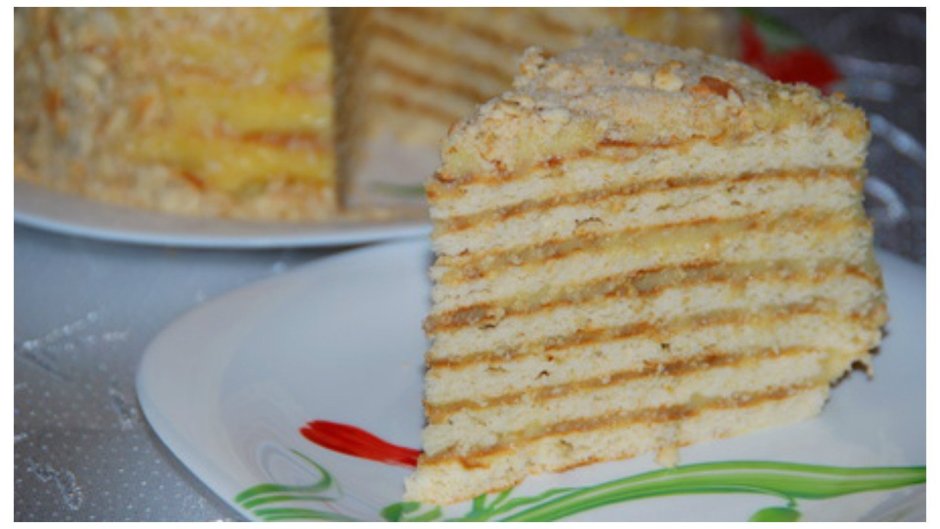 Торт Наполеон творожный с заварным кремом