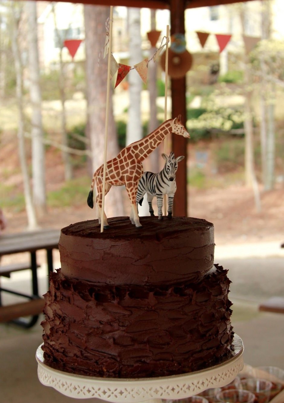 Торт на день рождения в стиле сафари