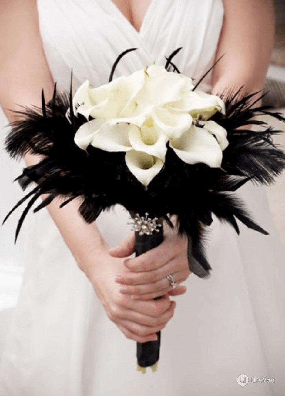 Букет невесты лилии черные