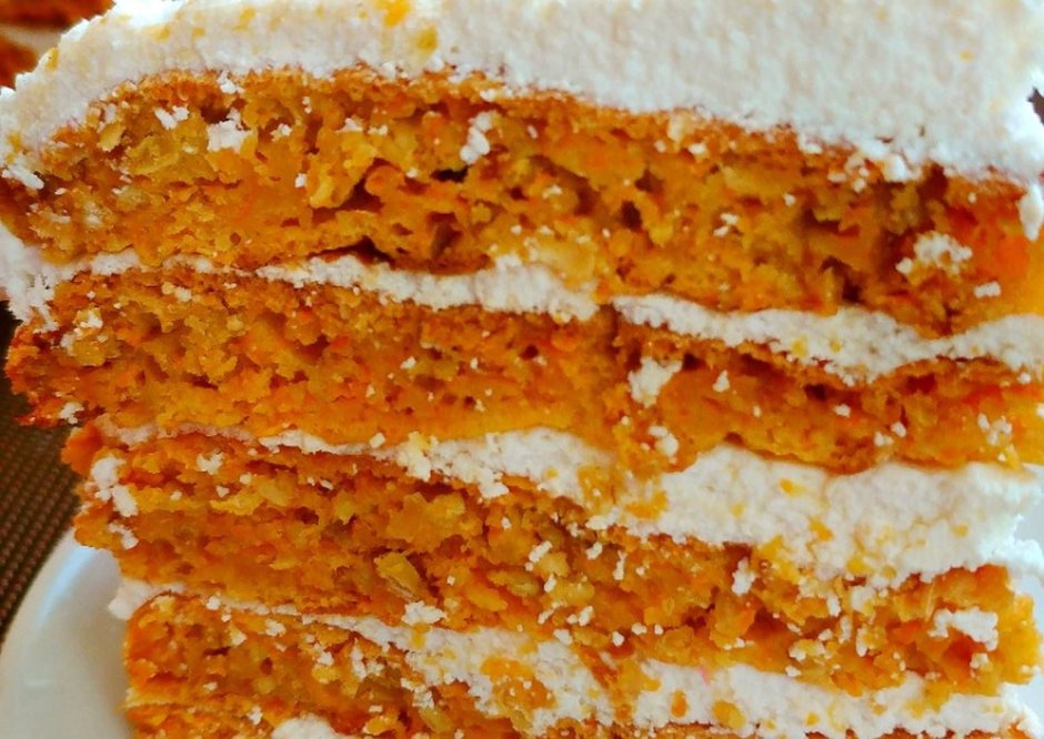 ПП морковный тортик с творожным кремом