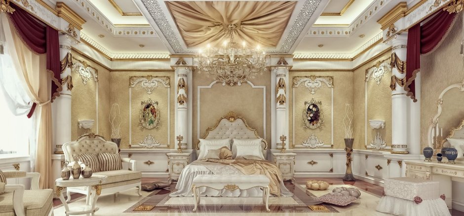 Роскошные спальни в королевском стиле