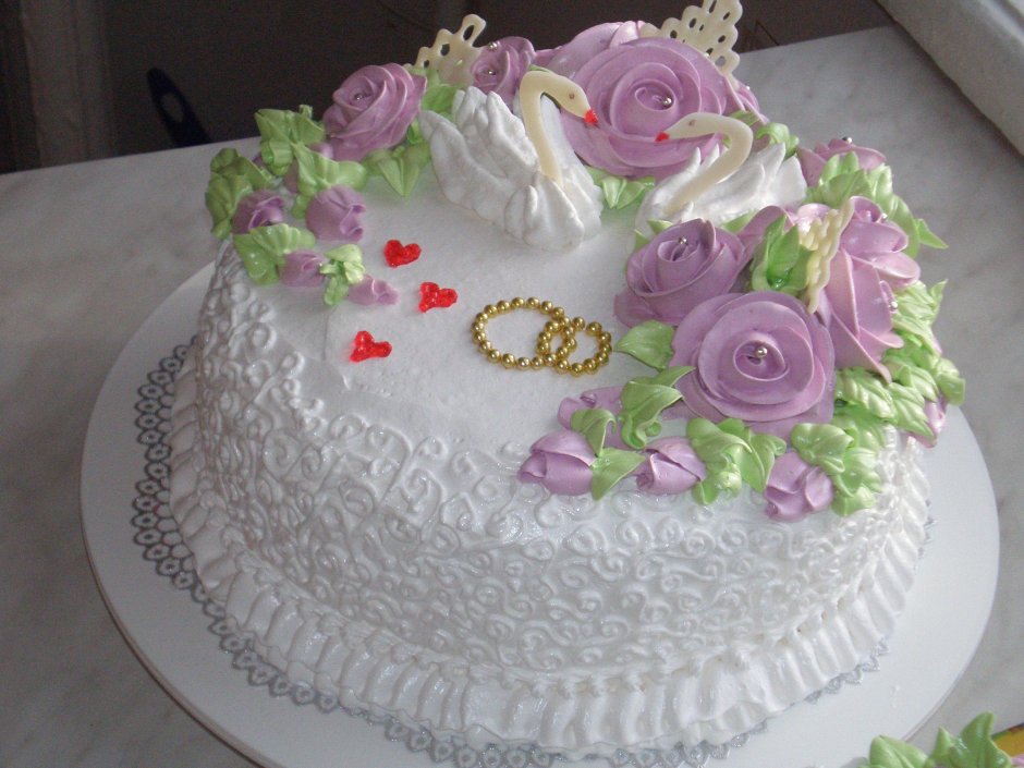 Торт на годовщину свадьбы из крема
