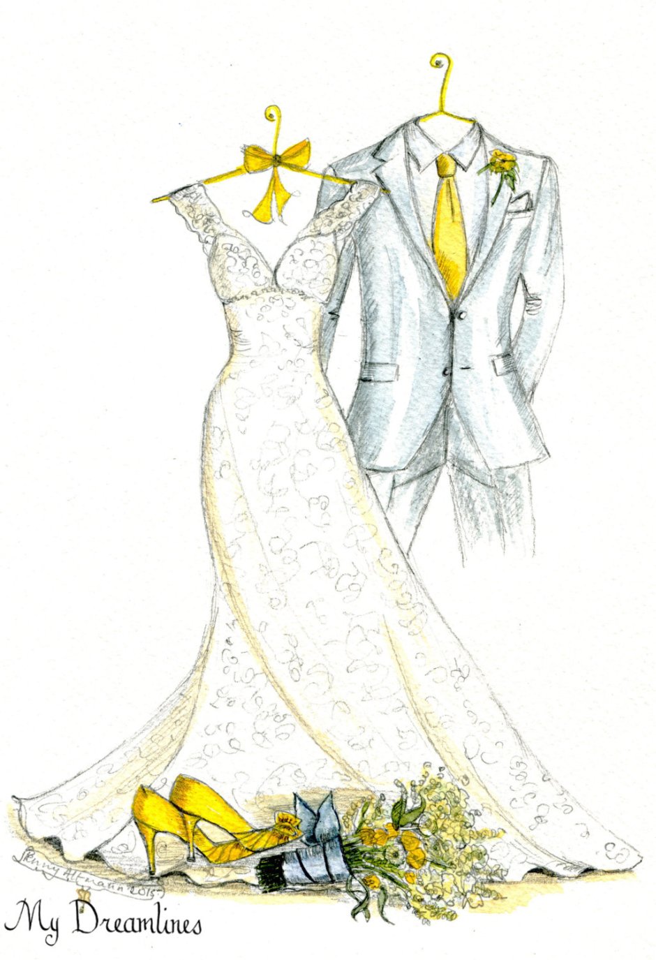 Наброски свадебного костюма