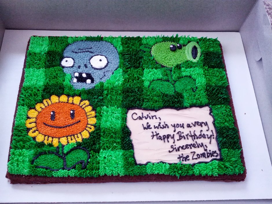 Торт для мальчика зомби против растений