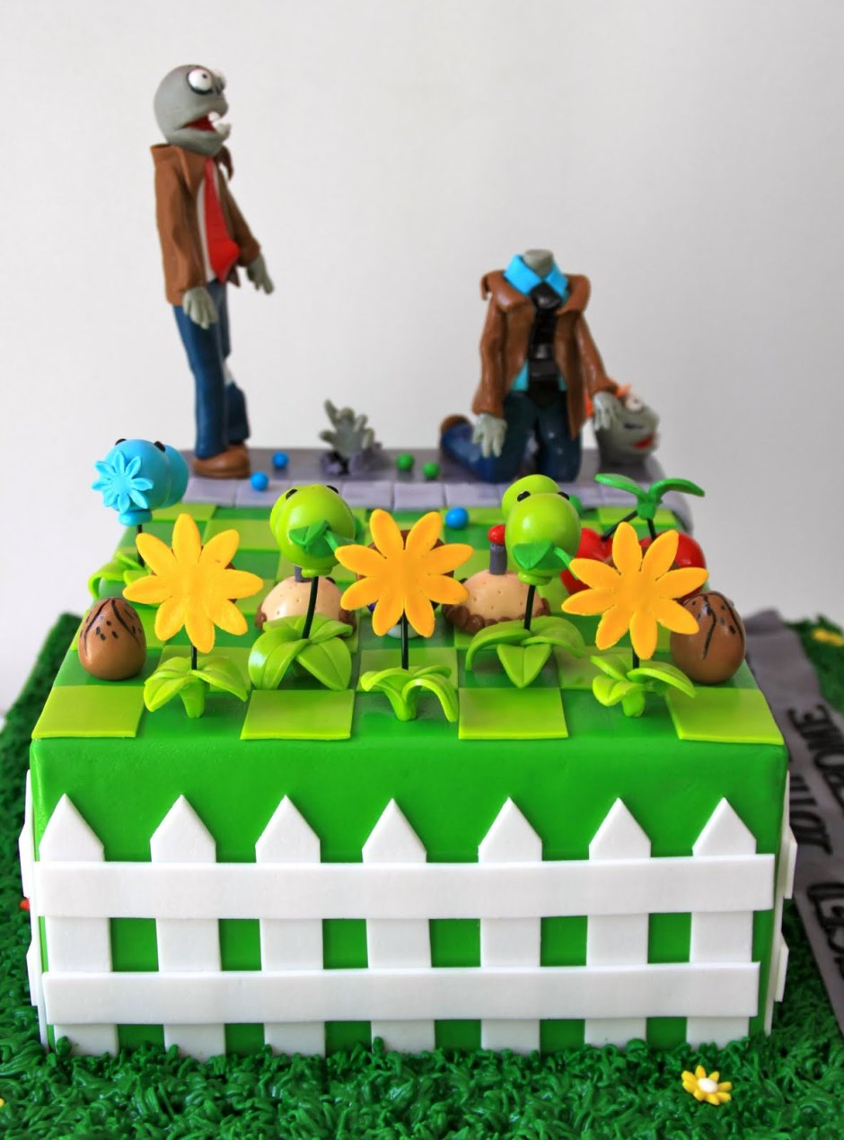Торт в стиле зомби против растений