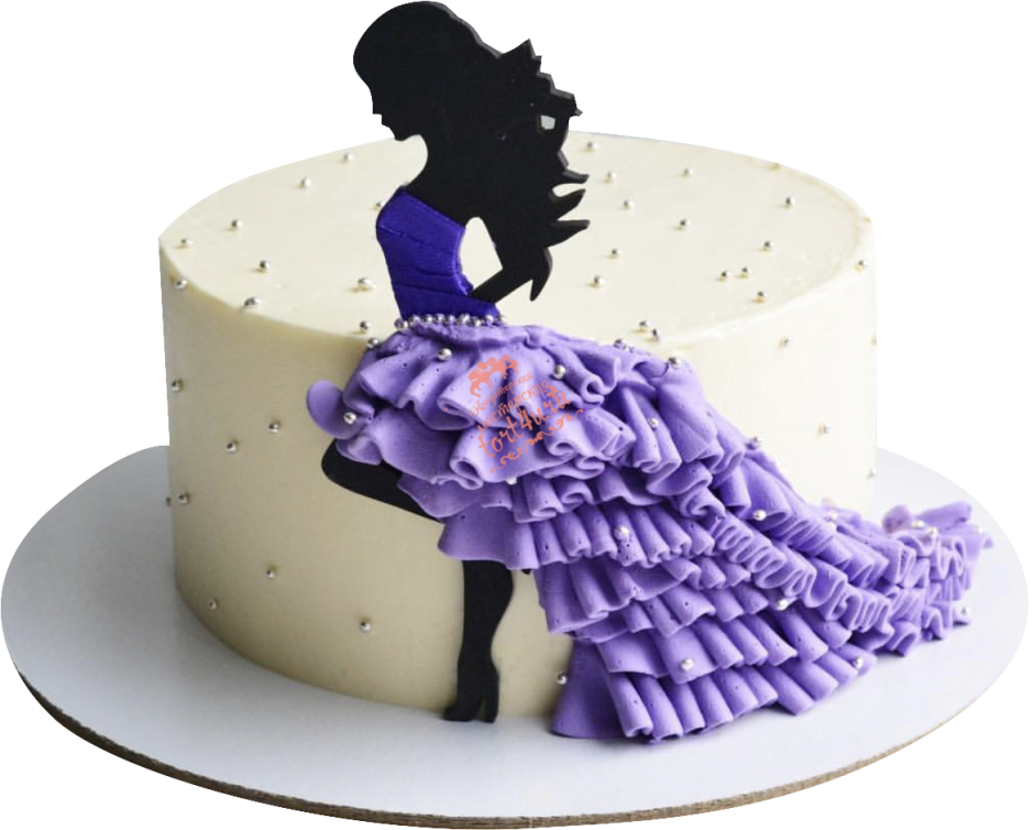 Торт с девушкой в платье