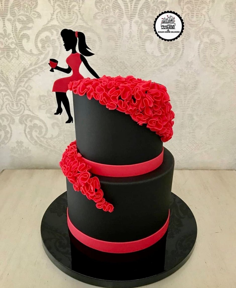 Черно красный торт для девушки