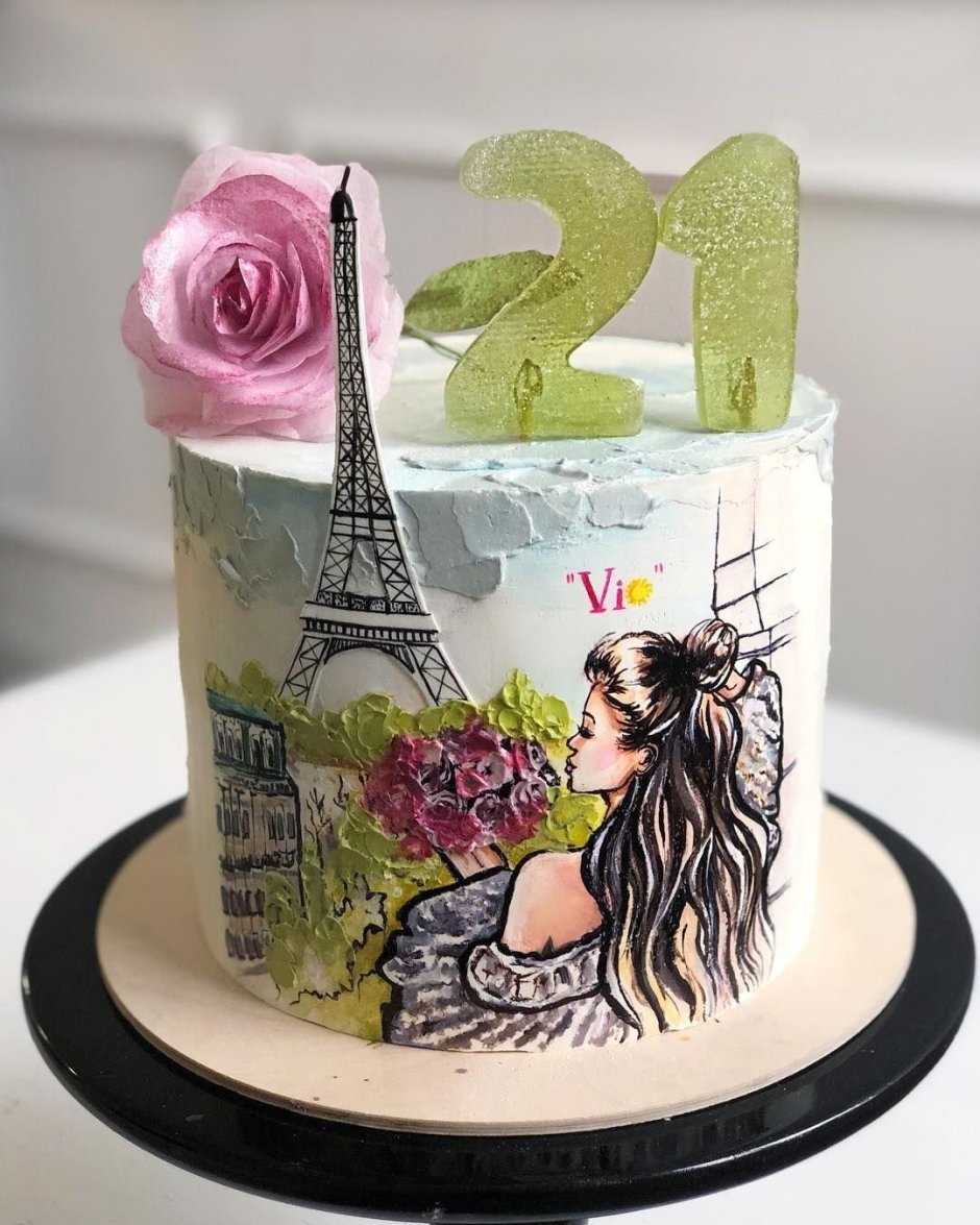 Торт с изображением девушки