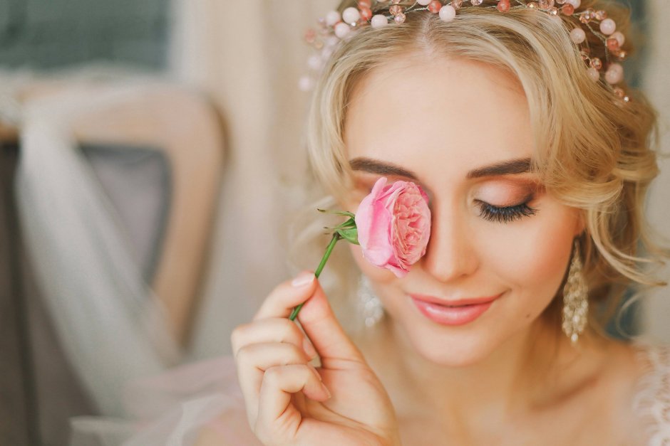 Свадебный макияж персиковый