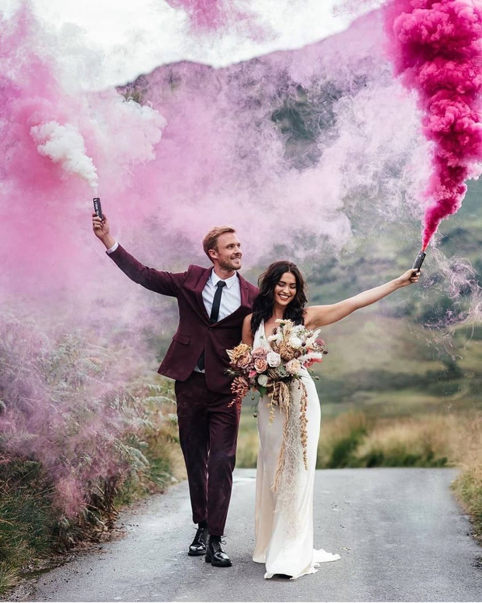 Цветной дым на свадьбу