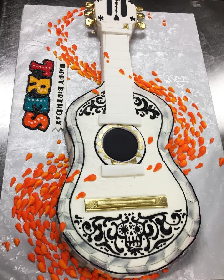 Трафарет гитара для торта