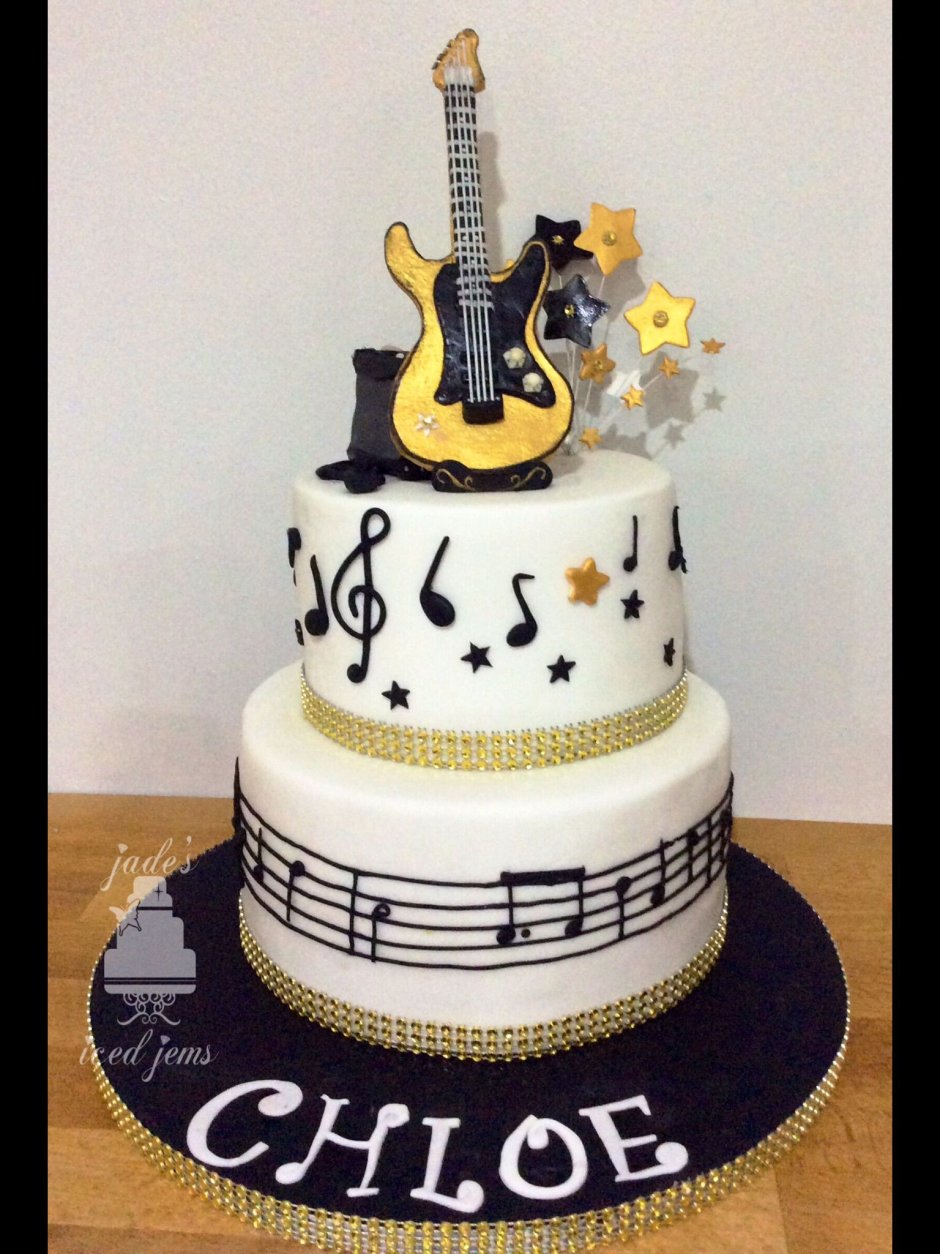 Торт с гитарой и микрофоном