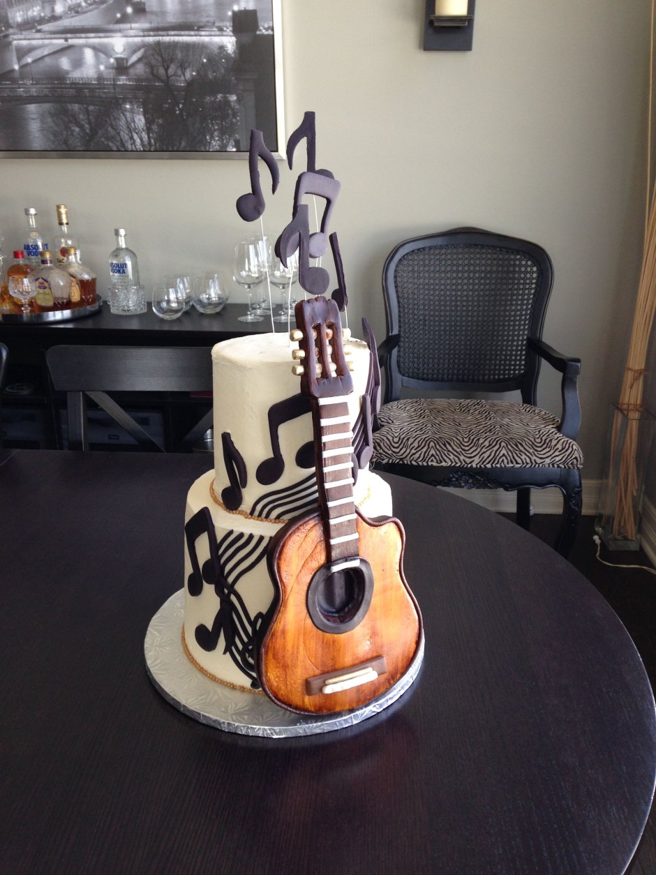 Торт в виде гитары