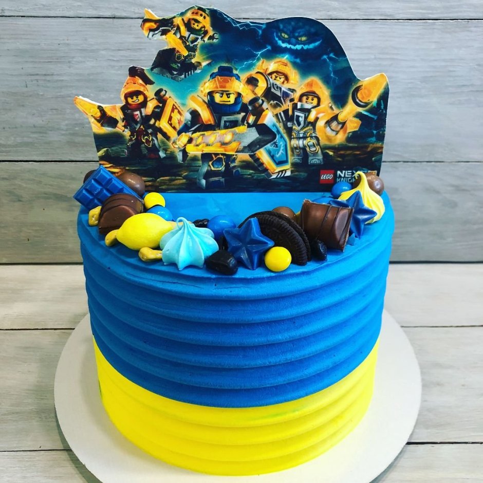 Сине желтый торт для мальчика